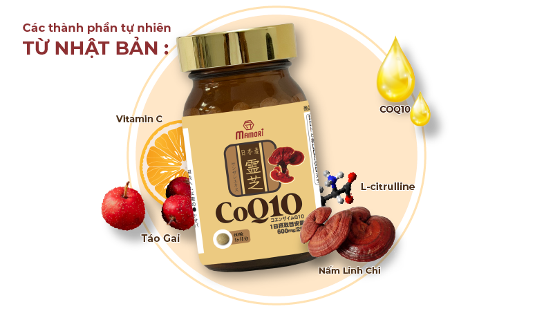 Viên uống tốt cho tim mạch CoQ10 Mamori Nhật Bản